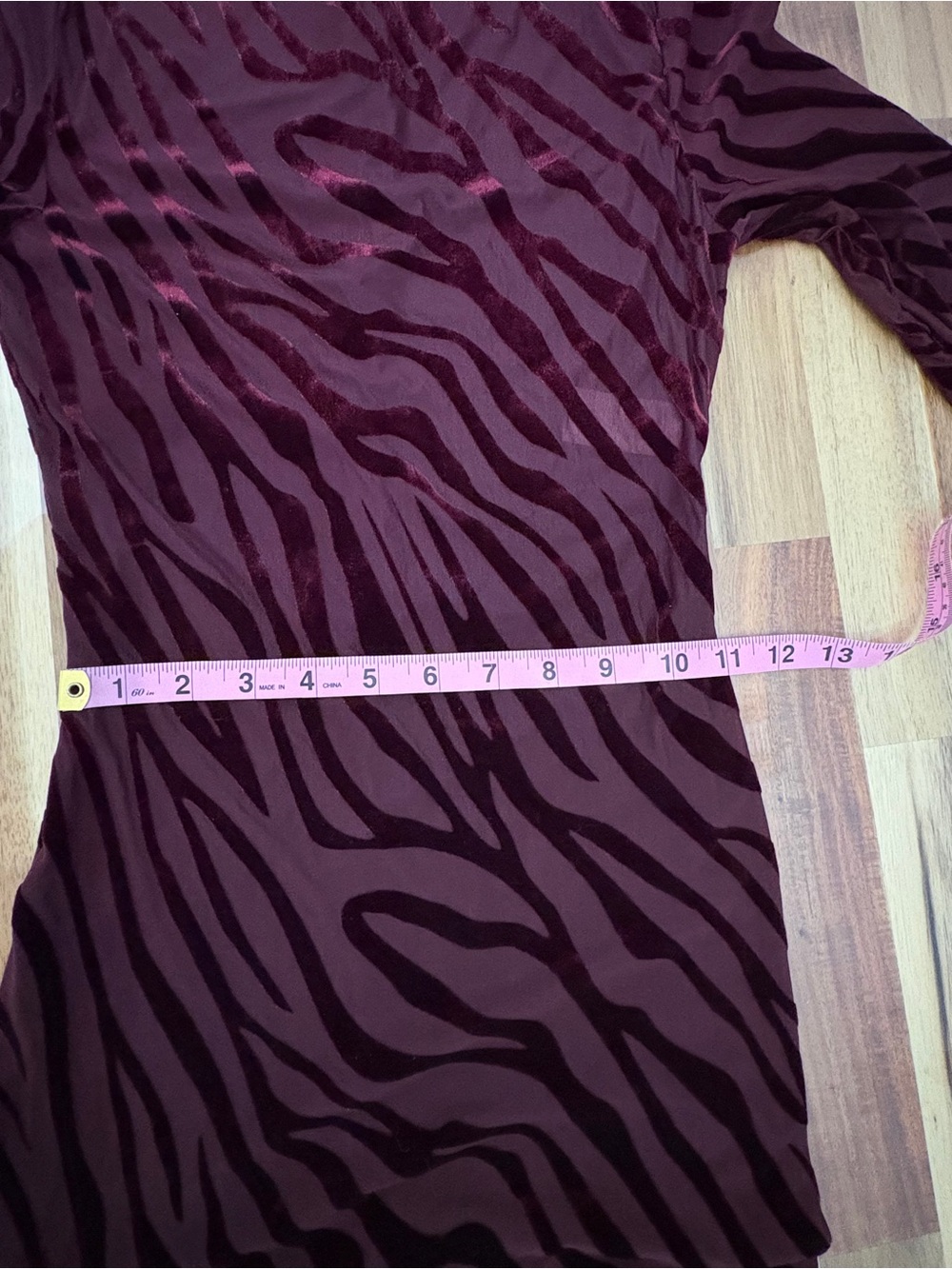 NWT Sz M Naked Wardrobe Burnout Closed Toe Jumpsuit Zebra in Dark Plum Burgundy - Picture 7 of 14
